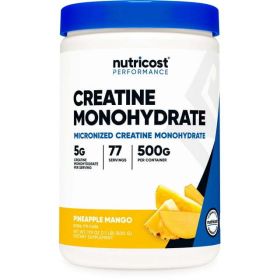 Nutricost Creatine Monohydrate Powder (Pineapple Mango, 500 Gram) - Micronized Creatine Supplement - Vegan, Non-GMO, Gluten Free