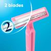 Daisy Gillette Disposable Razors for Women, 2-Bladed, 18 Count, Pink