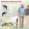 Lightweight Adjustable Folding Cane Seat with Light