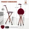 Lightweight Adjustable Folding Cane Seat with Light